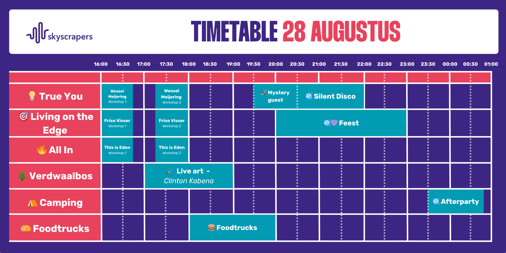 Timetable 28 augustus